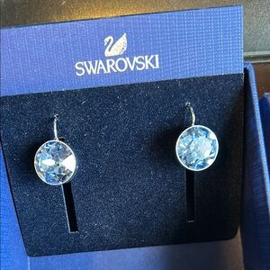 Swarovski Blue Crystal Stud Earrings with Silver Setting
New in box